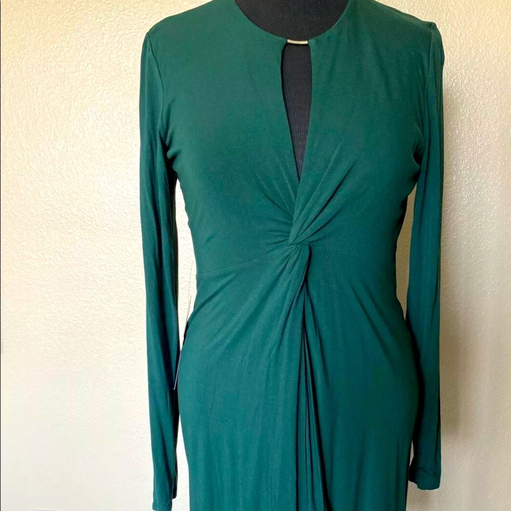 bebe Green Long Sleeve Dress